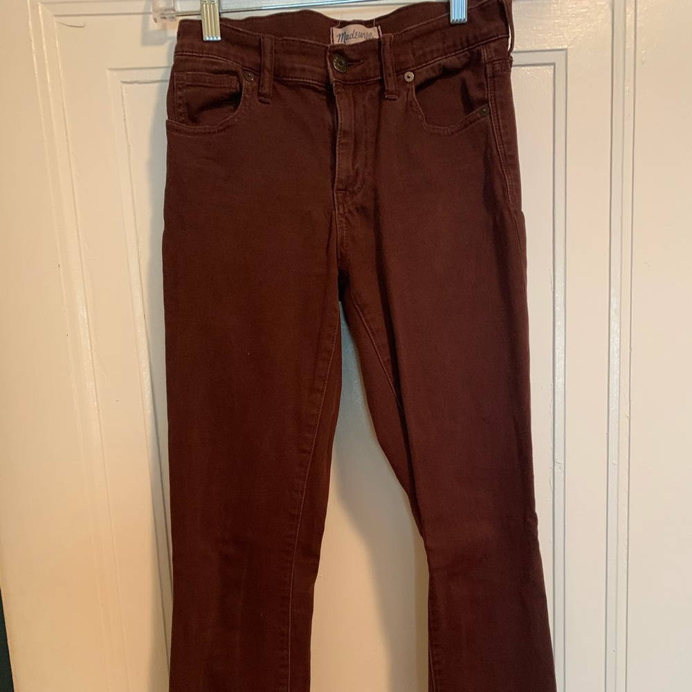 Madewell Maroon high rise skinnys